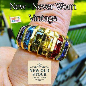 Rainbow CZ Eternity Ring | Pride Month Jewelry